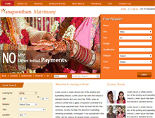 Tablet Screenshot of manaporuthammatrimony.com